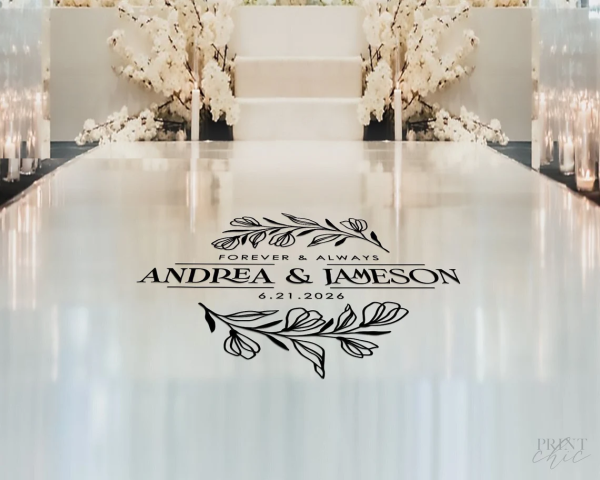 Custom Wedding Dance Floor Decal Floral